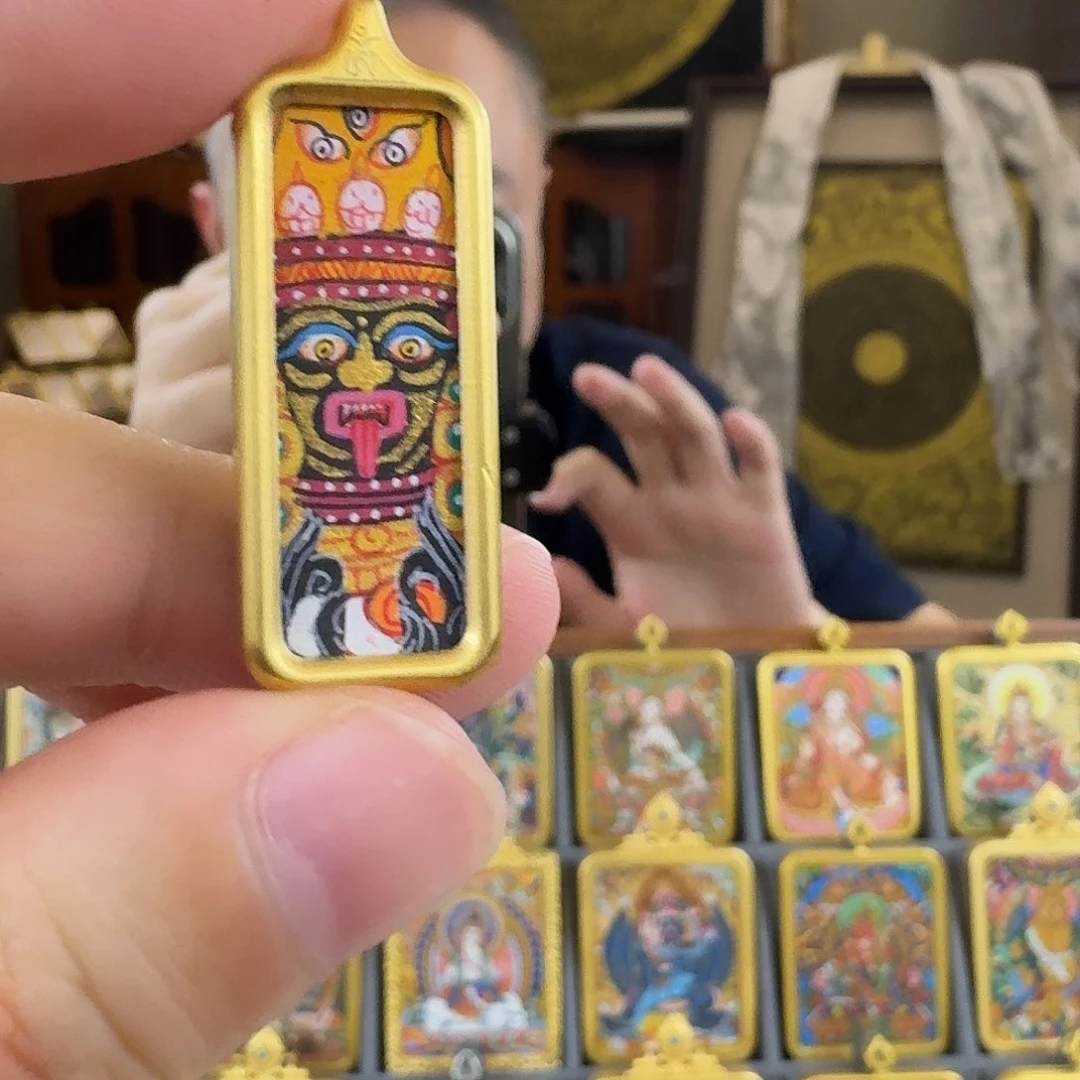 吊坠长****膜纯手绘扎基拉姆小金条唐卡