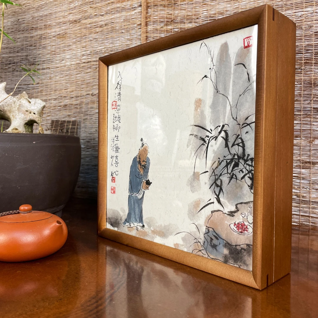 《入得清凉境》沐溪山人禅意画茶饼礼盒（不含茶饼）