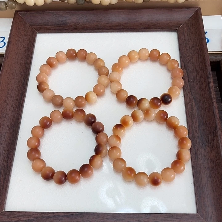 菩提根/象牙果手串卡15干磨苹果珠黑糖波波