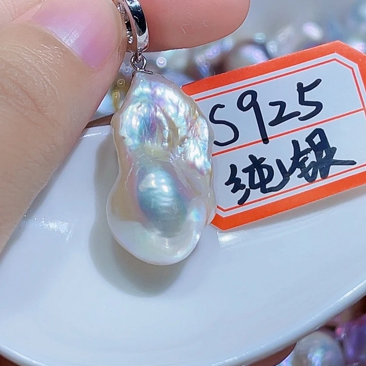 淡水珍珠银S925镶嵌颈饰
