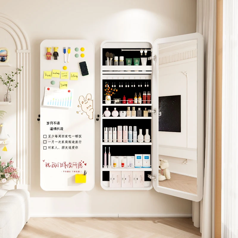 写字板储物柜隐藏穿衣镜磁吸白板隐形全身镜化妆品首饰收纳柜壁挂