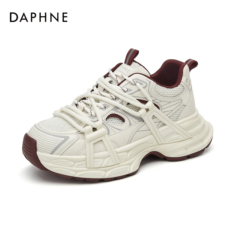 达芙妮厚底老爹鞋女2025春季新款双带百搭增高时尚复古休闲运动鞋