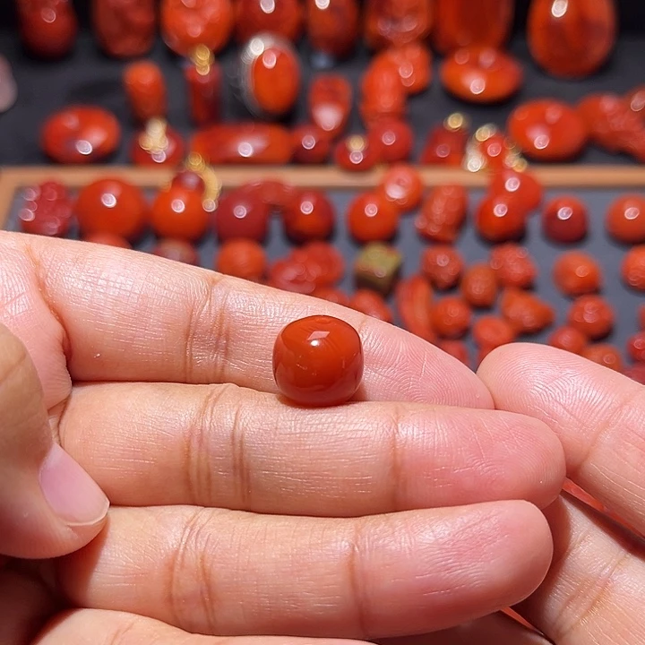 南红玛瑙未镶嵌配饰火焰纹老型12.5mm