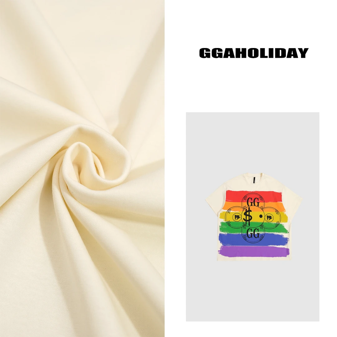 GGAHOLIDAY休闲复古宽松美式印花半袖百搭设计感短袖-152129