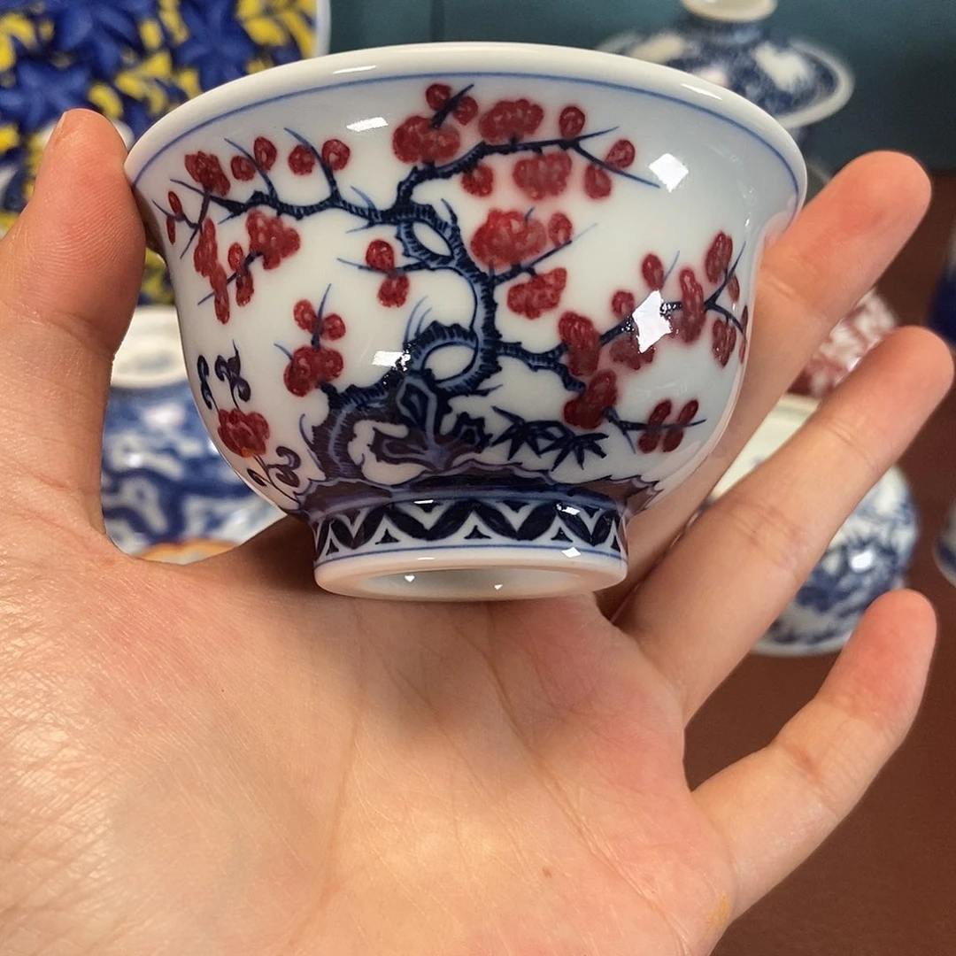 阳春白雪松竹梅压手杯