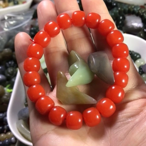 天然辰砂Ꮺ***生手串手链项链