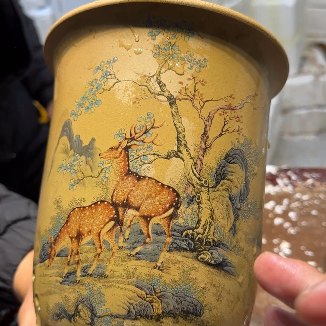 紫砂花盆口径17高度21