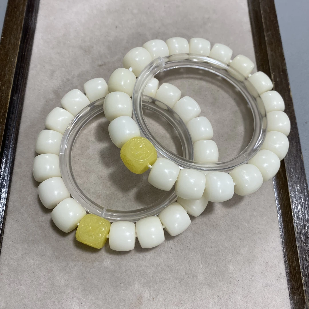 P798羊脂白玉菩提 卡1.2cm精工直切单圈小手串（配饰款）