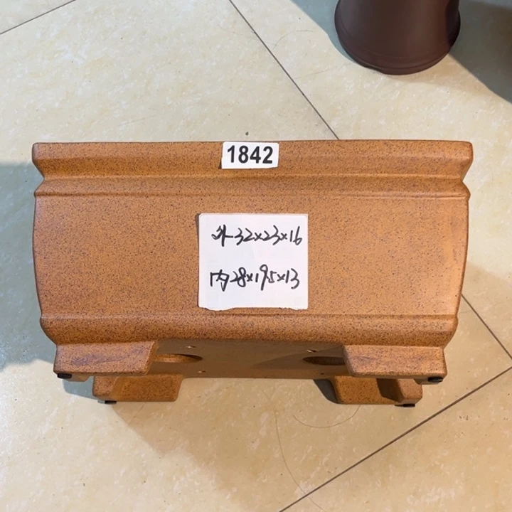 花盆紫砂  柴烧加深长方1842