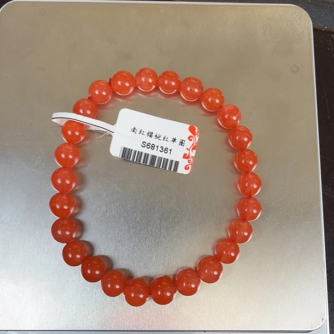 手链未镶嵌南红玛瑙樱桃红单圈手串7mm