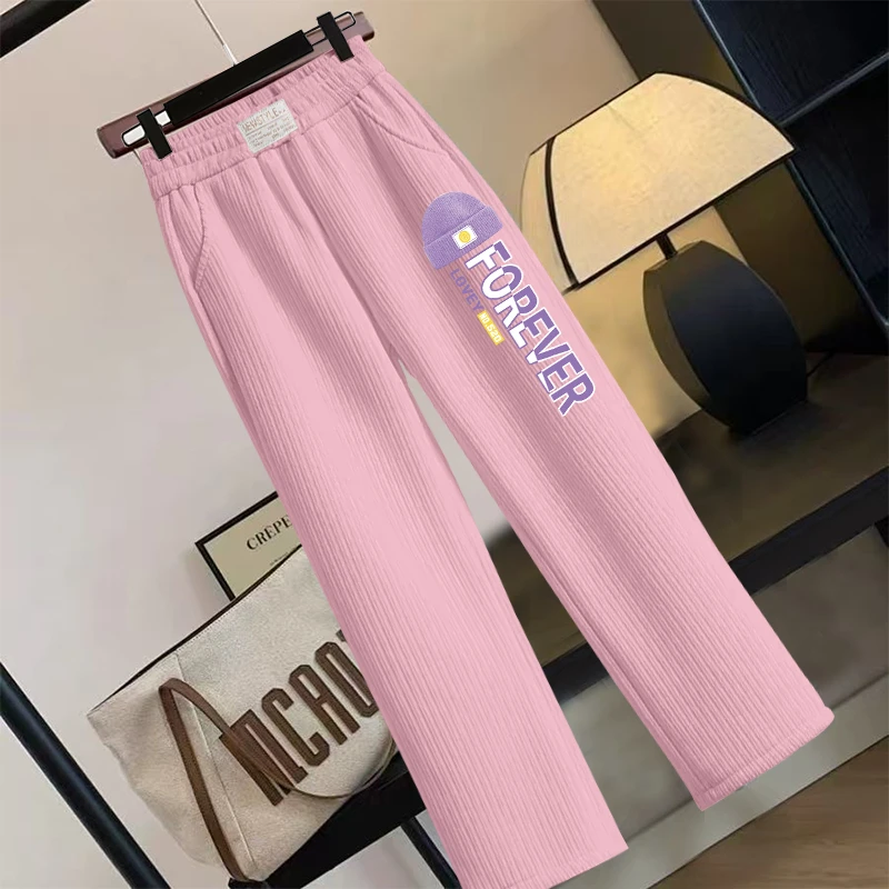 女童阔腿裤大童宽松直筒裤子春秋款灯芯绒儿童洋气女孩休闲阔腿裤