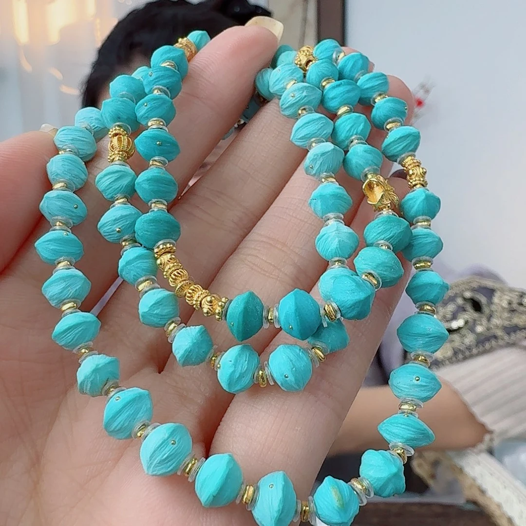 依***瞳绿松石18K金镶嵌珠宝奇石