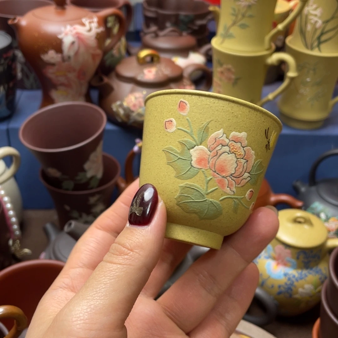 红泥茶杯紫砂主人杯70cc