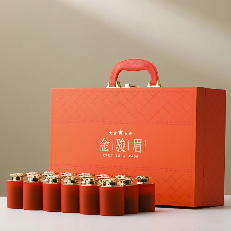 新茶正宗金骏眉武夷红茶蜜香浓香型工夫红茶高档小罐橙色礼盒装