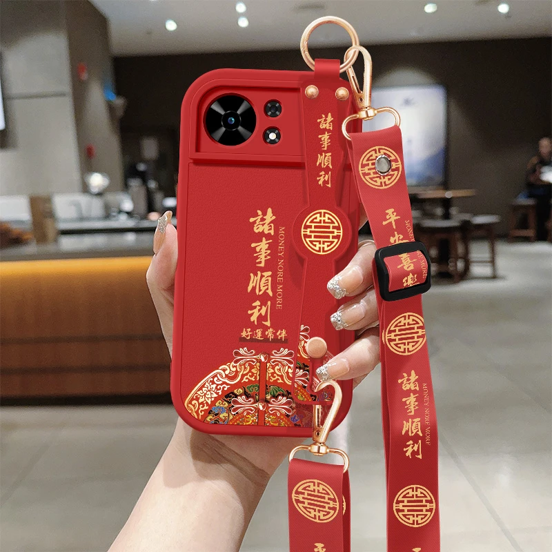 华为麦芒40手机壳斜挎腕带保护套防摔带挂绳女生外壳适用诸事顺利