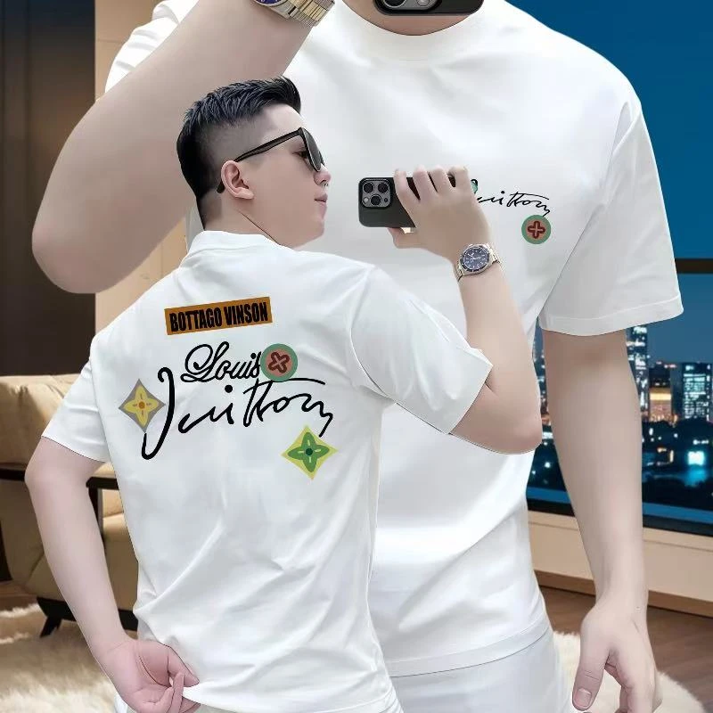 UI字母星星 高品质重磅轻奢内搭T恤短袖印花圆领时尚宽松半袖