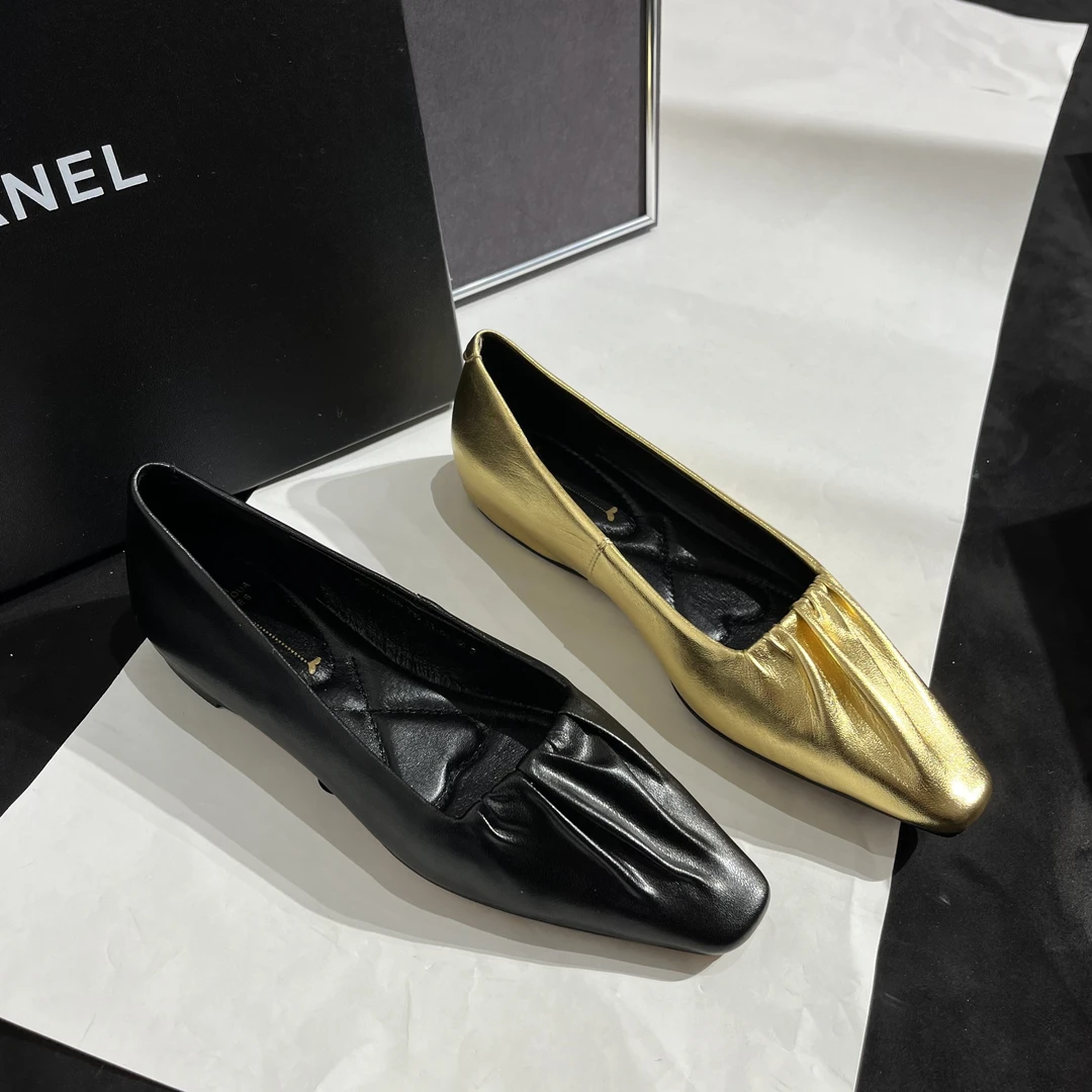 HY黑色单鞋平底鞋女新品低跟内浅口气质百搭百尚女士平跟-3711黑