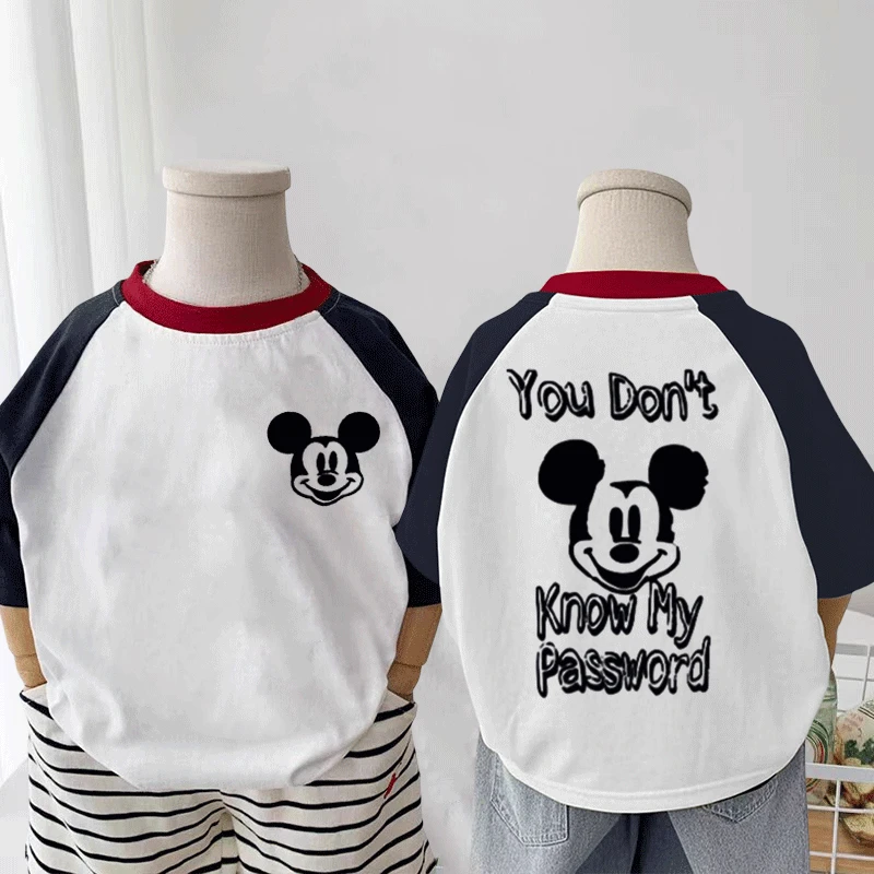 男童女童纯棉短袖T恤米奇卡通夏季新款可爱打底中小童宝宝外穿潮t