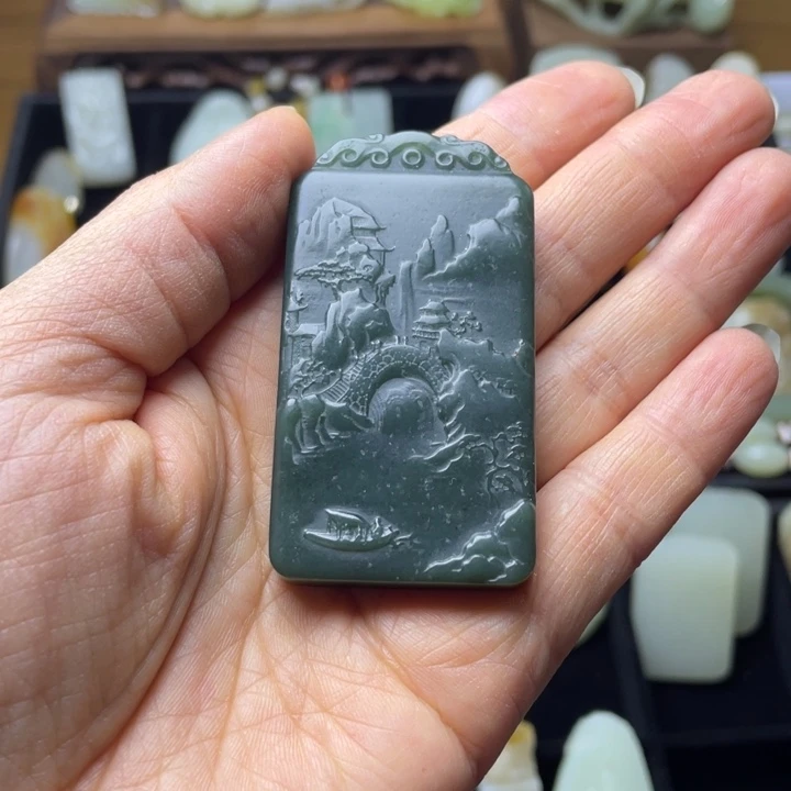 和田玉（青玉）未镶嵌颈饰