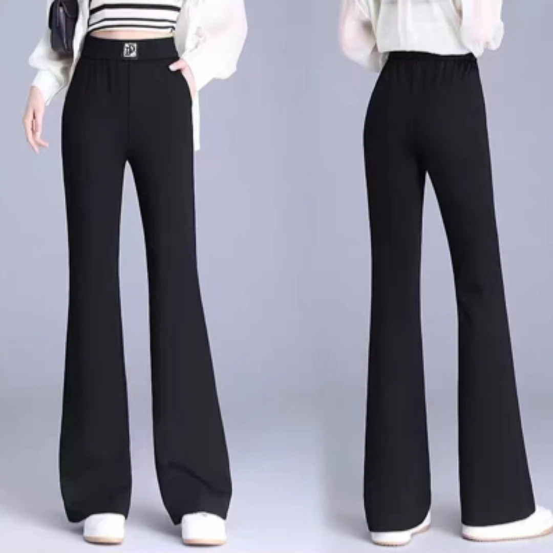 8801#【裤长95-98】高腰显瘦微喇裤春夏薄款休闲垂感裤子