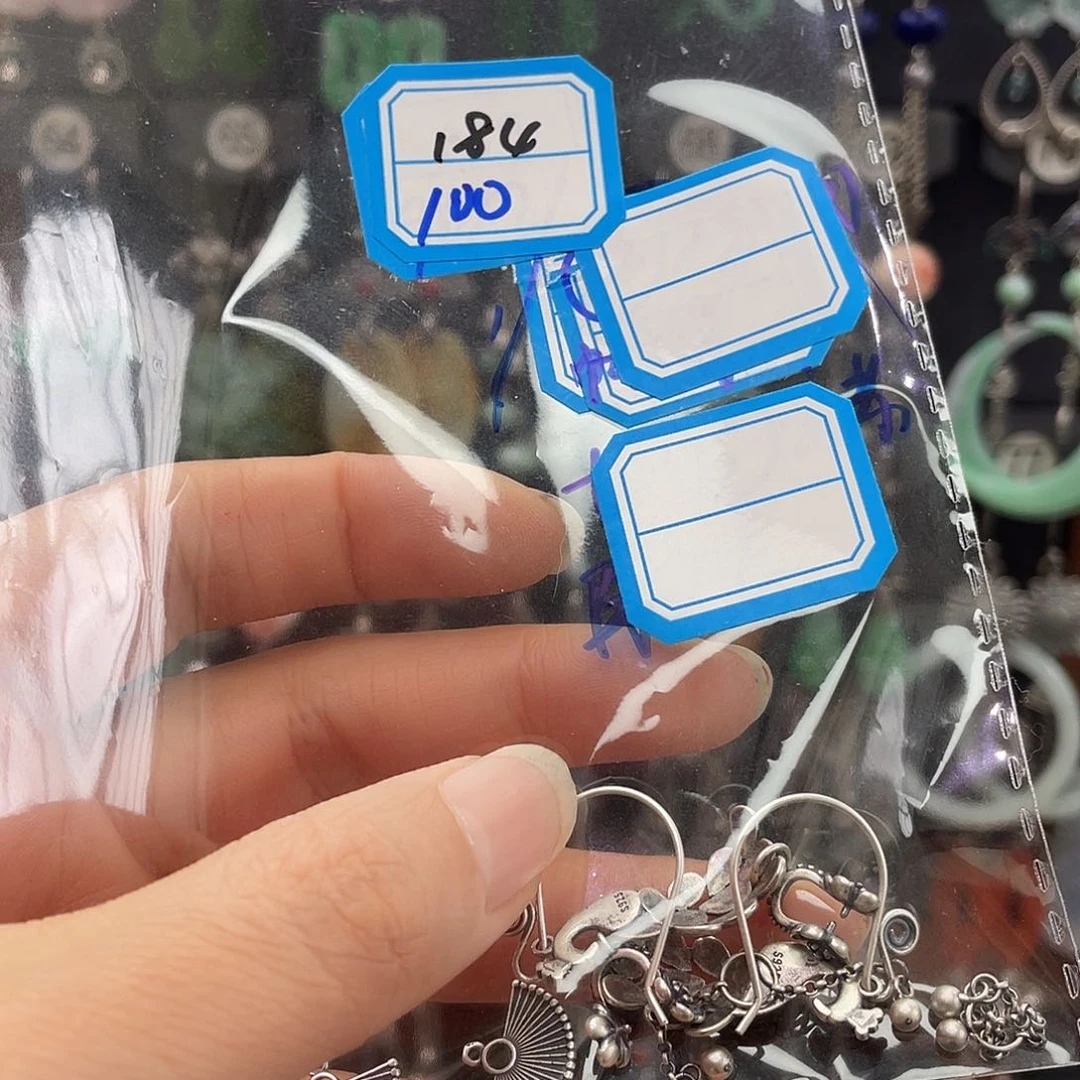 长石耳钉银S925镶嵌沿**李184ghbhg