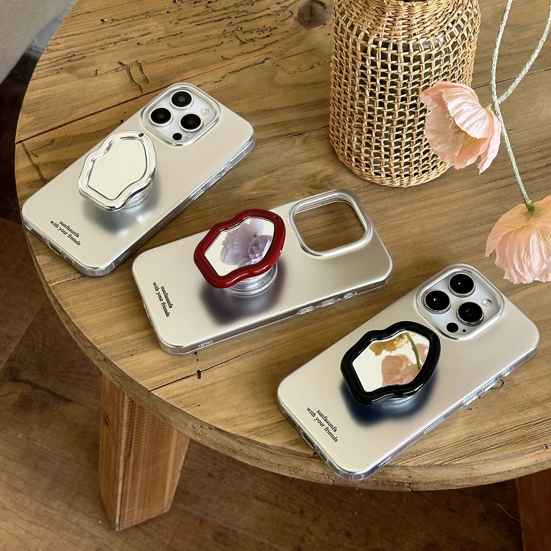 电镀银色韩风ins简约大气小众冷淡风适用14pro苹果15/16pro手机壳