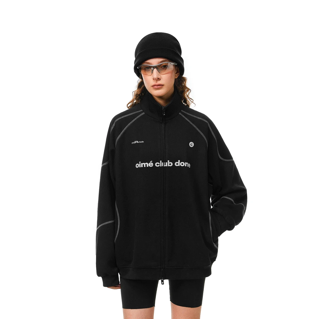 FDR官方店 双头拉链立领卫衣男女秋季潮牌宽松运动情侣装开衫外套