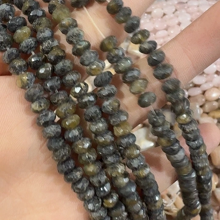 玛瑙/玉髓合金珠宝半成品一条6mm切面老料算盘珠