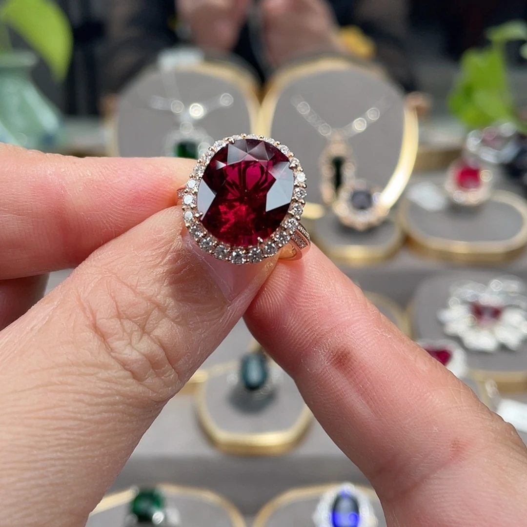 碧玺戒指18K金镶嵌8.46ct