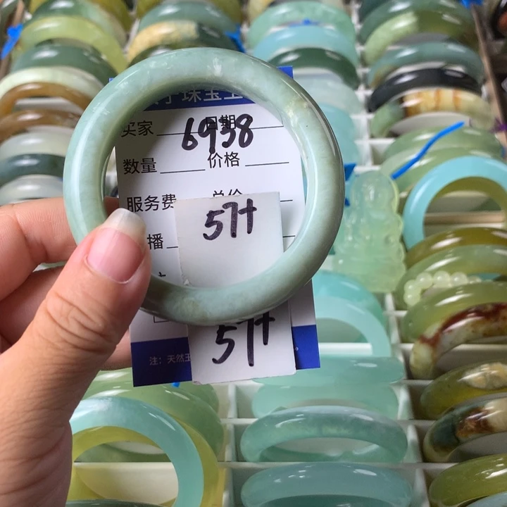 未镶嵌蛇纹石玉手镯6938