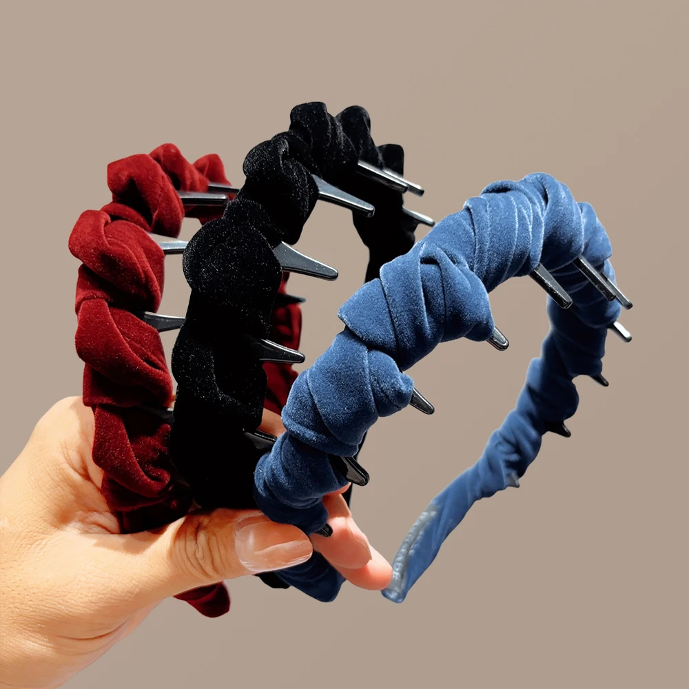 少女风法式女发箍轻职风日韩复古风气质网红百搭黑色简约丝绒秋冬