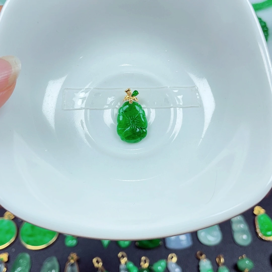 翡翠18K金镶嵌手链天然缅甸翡翠A货卡17-11-2