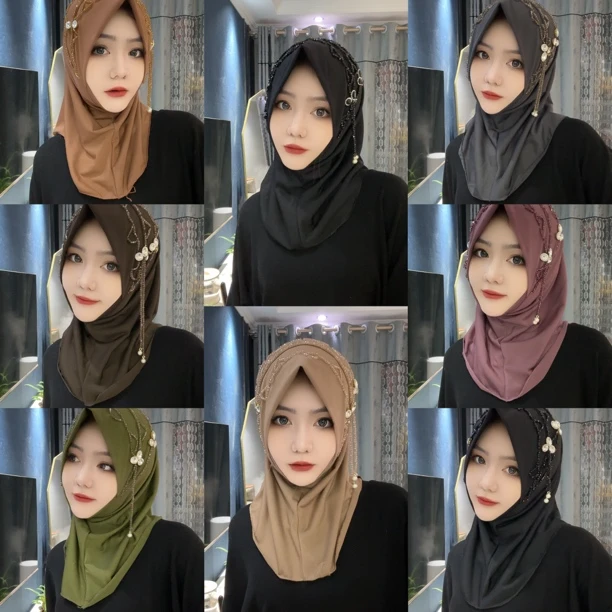 X·轻奢风锆石钻软帽檐流苏套头