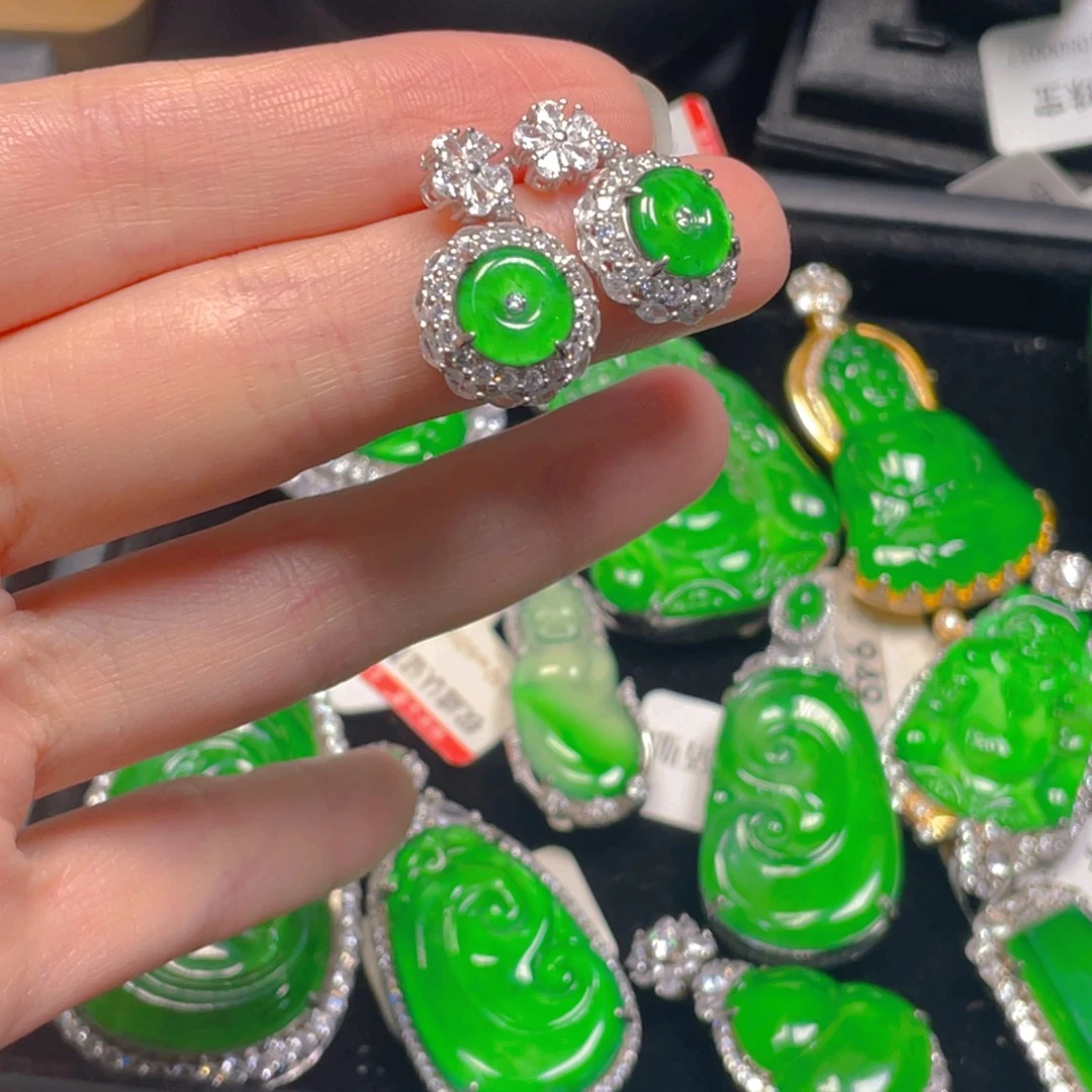 翡翠银S925镶嵌吊坠(不含链)