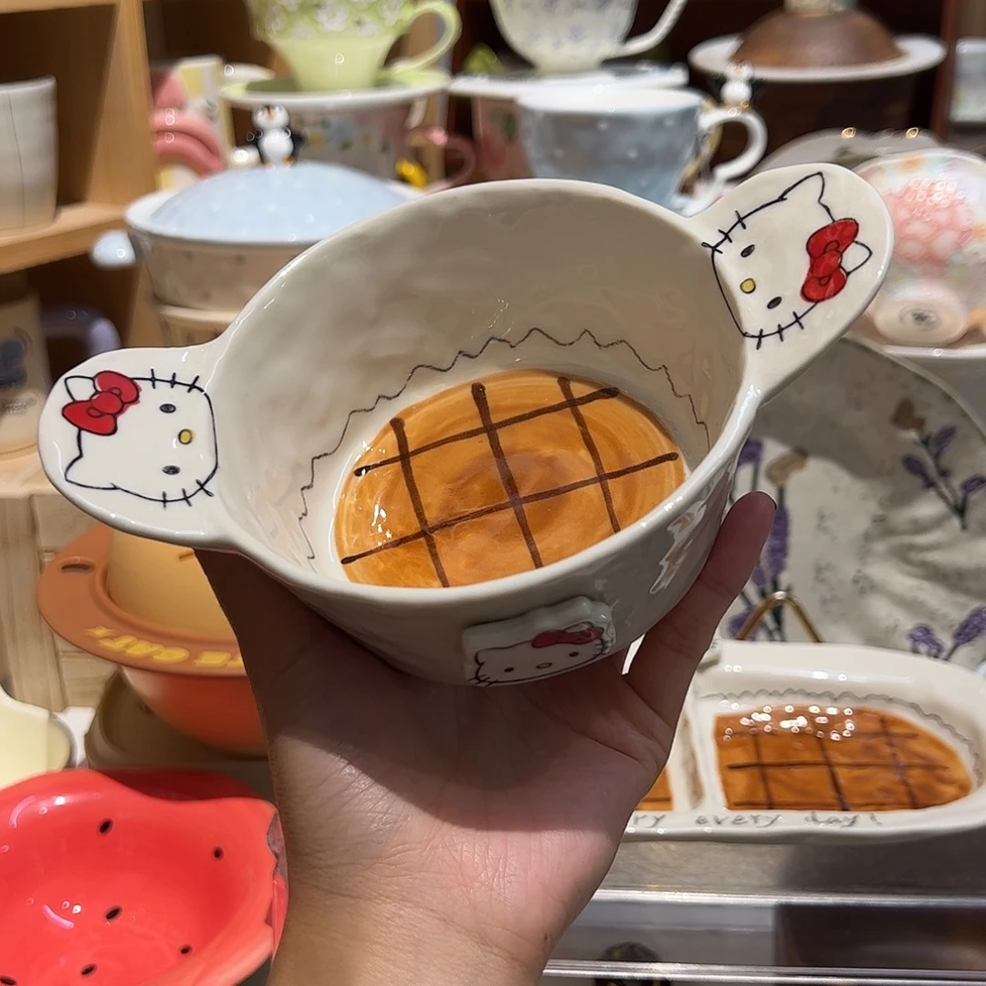 焦糖kt双耳碗5寸可爱