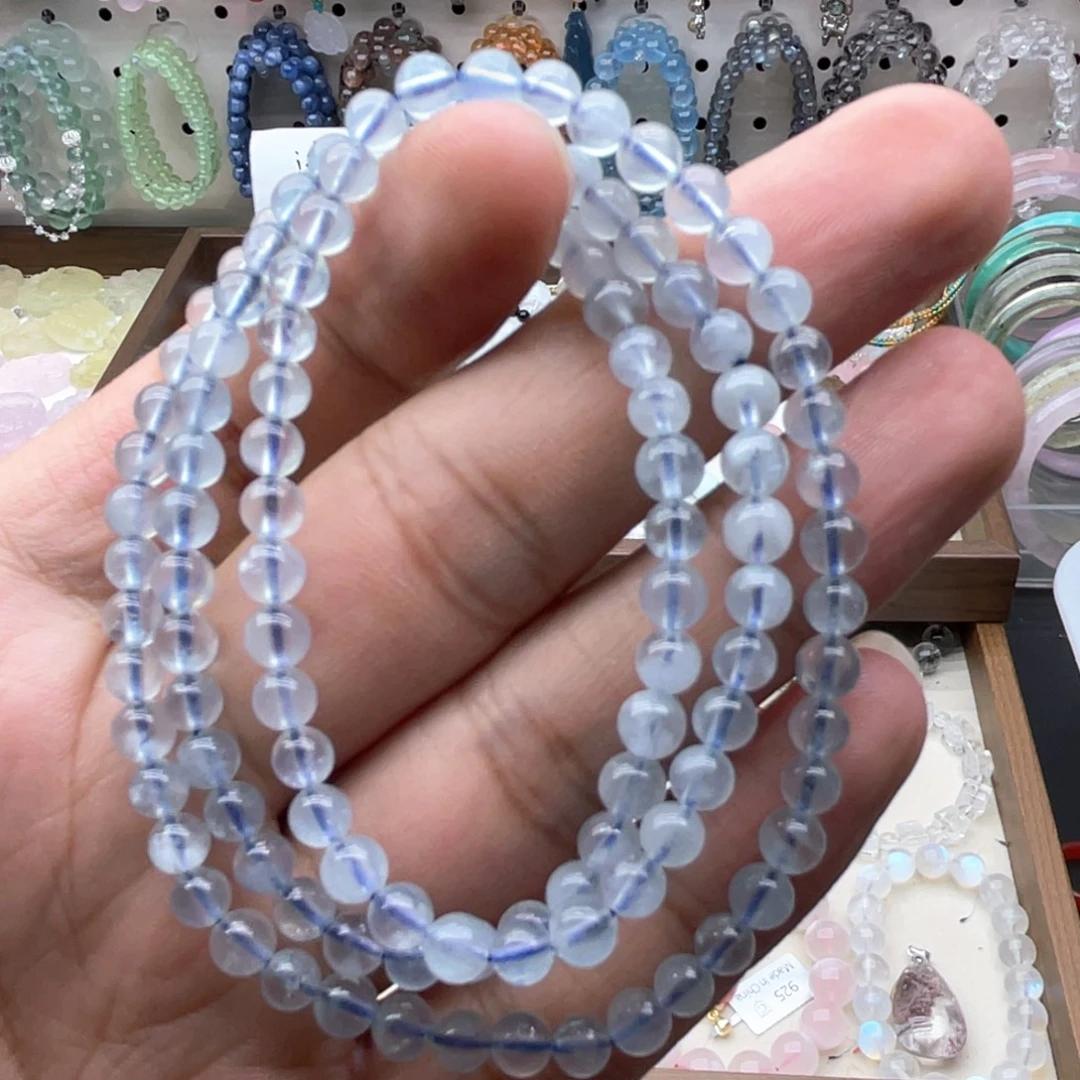 手链烟晶未镶嵌海蓝宝三圈