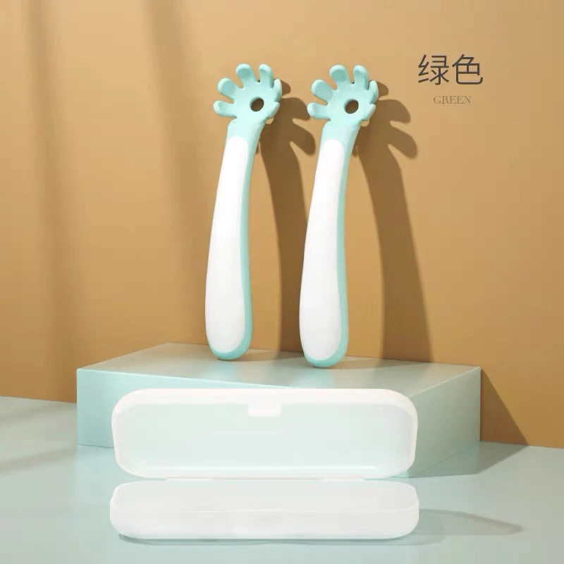 宝宝辅食面条勺可爱设计多功能实用吃饭勺幼儿绿色家用