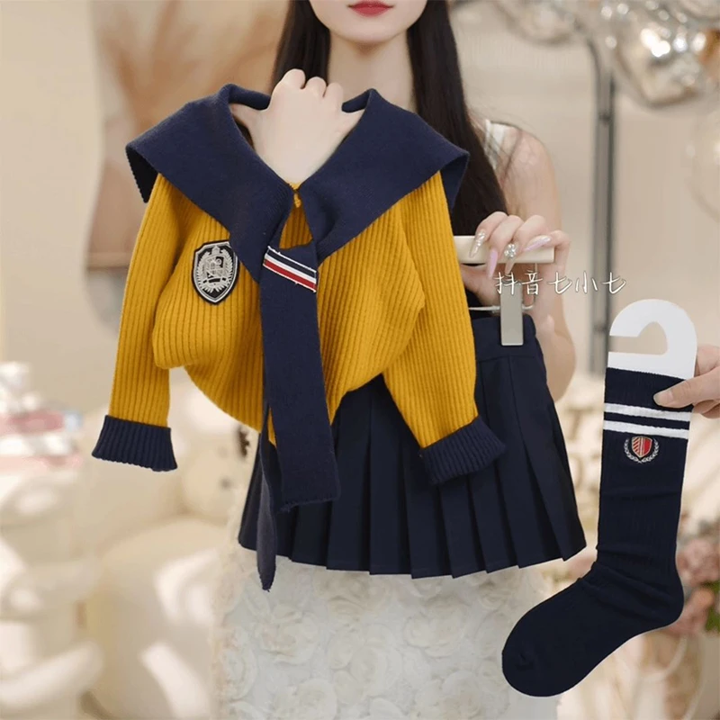 女童套装秋季2025新款时髦洋气女宝宝披肩针织百搭百褶裙两件套潮