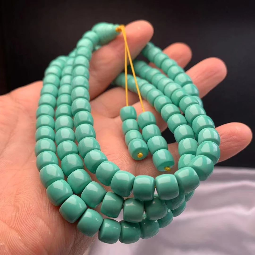 【宝润甄选】湖北原石原料纯手工艺打磨直切108三通佛珠套装长串