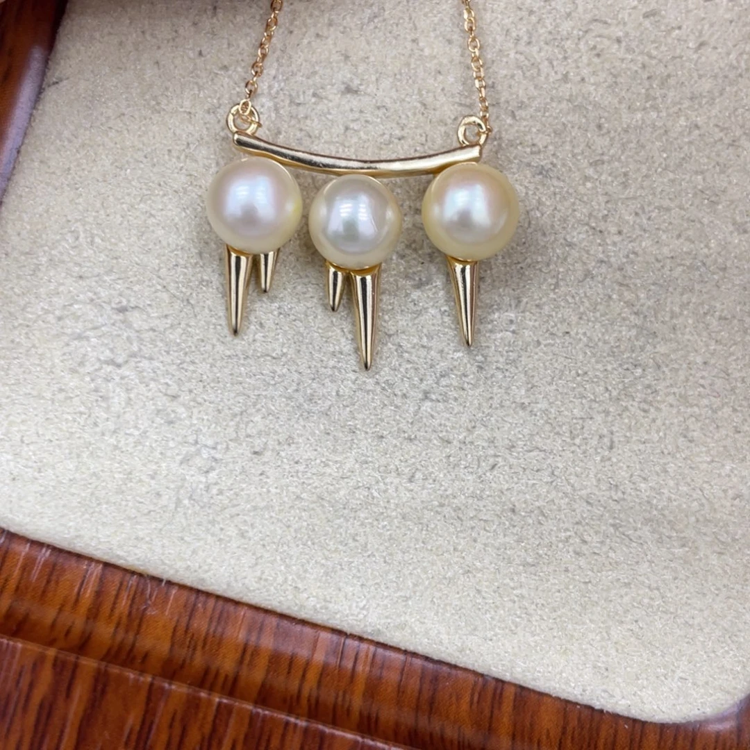 海水珍珠银S925镶嵌套链