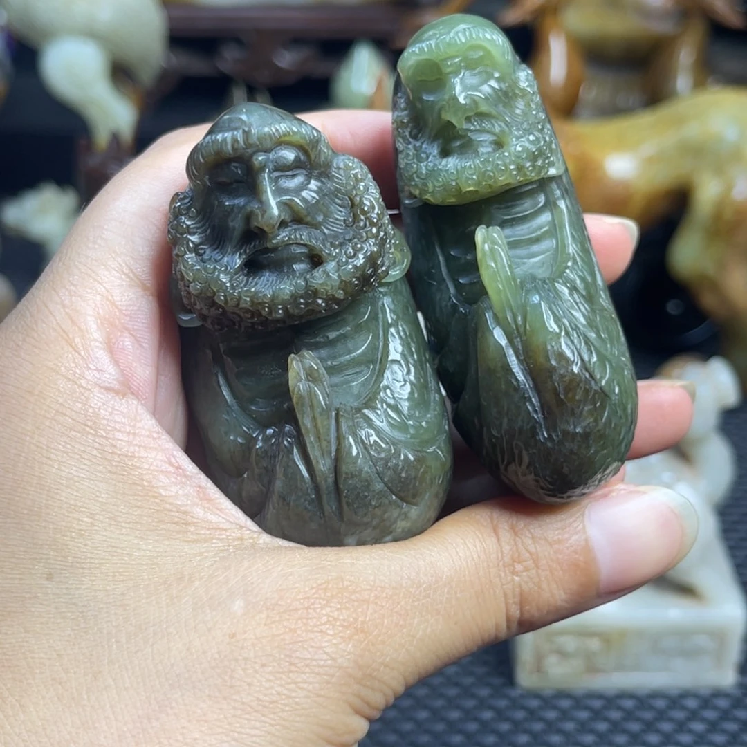 和田玉未镶嵌挂件森*人