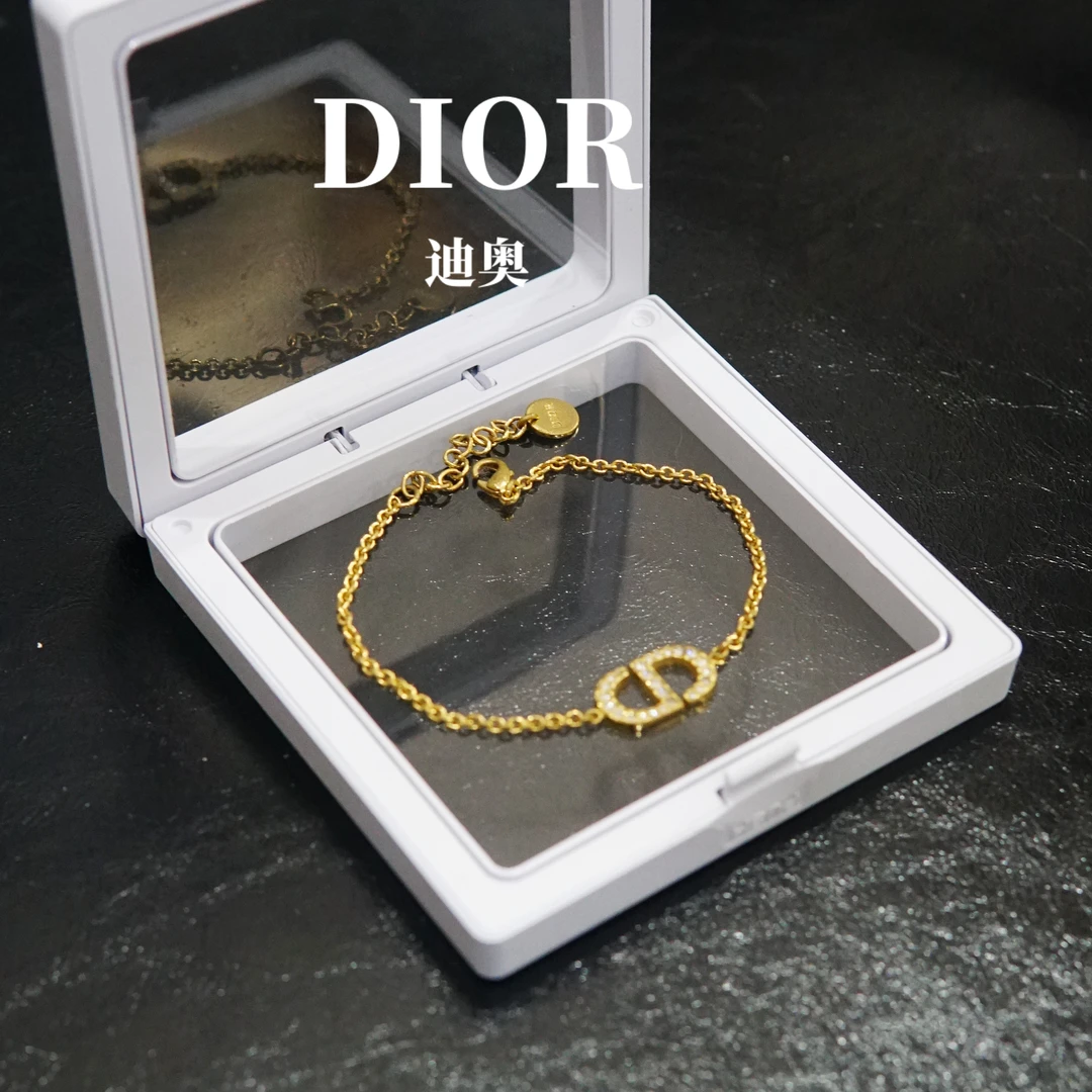 95新 DIOR/迪奥 带钻CD字母手链/JJ03414540/4540