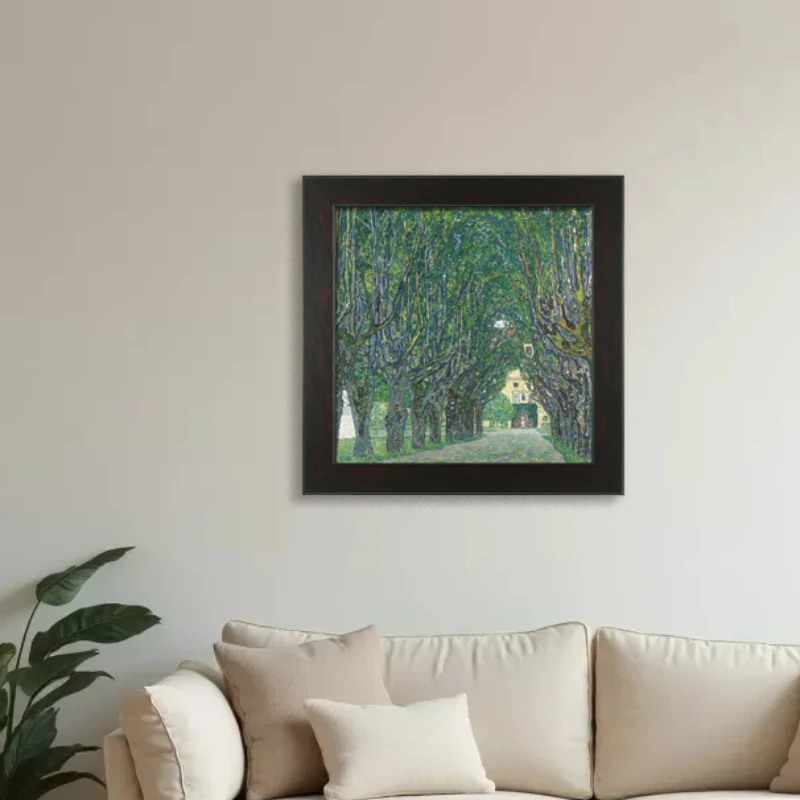 《林荫大道》现代简约中古客厅卧室艺术装饰画挂画实木框意境油画