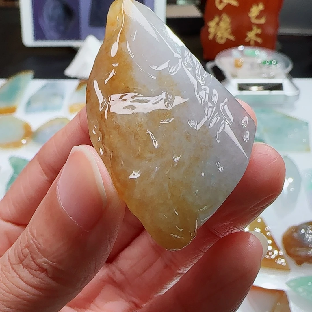 定制翡翠足银镶嵌缅甸翡翠guajian