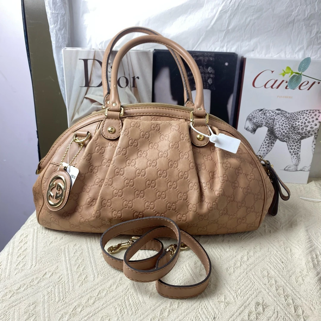 95新 GUCCI/古驰 古驰饺子包托特 有肩带单肩包 12991694女包