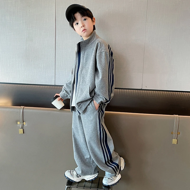 男童套装春秋款2025新款春装中大童春季男孩痞帅儿童炸街两件套潮