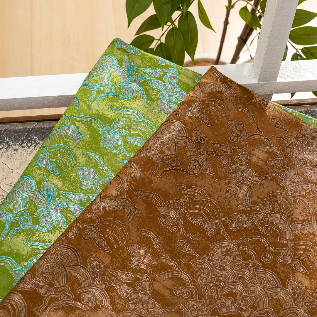 中国风旗袍茶席马甲汉服马甲高密舞台装饰手工提花织锦缎丝绸面料