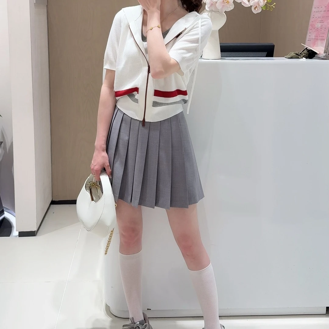 COCOON轻薄透气撞色条纹连帽针织衫学院风时尚25203BC314303012