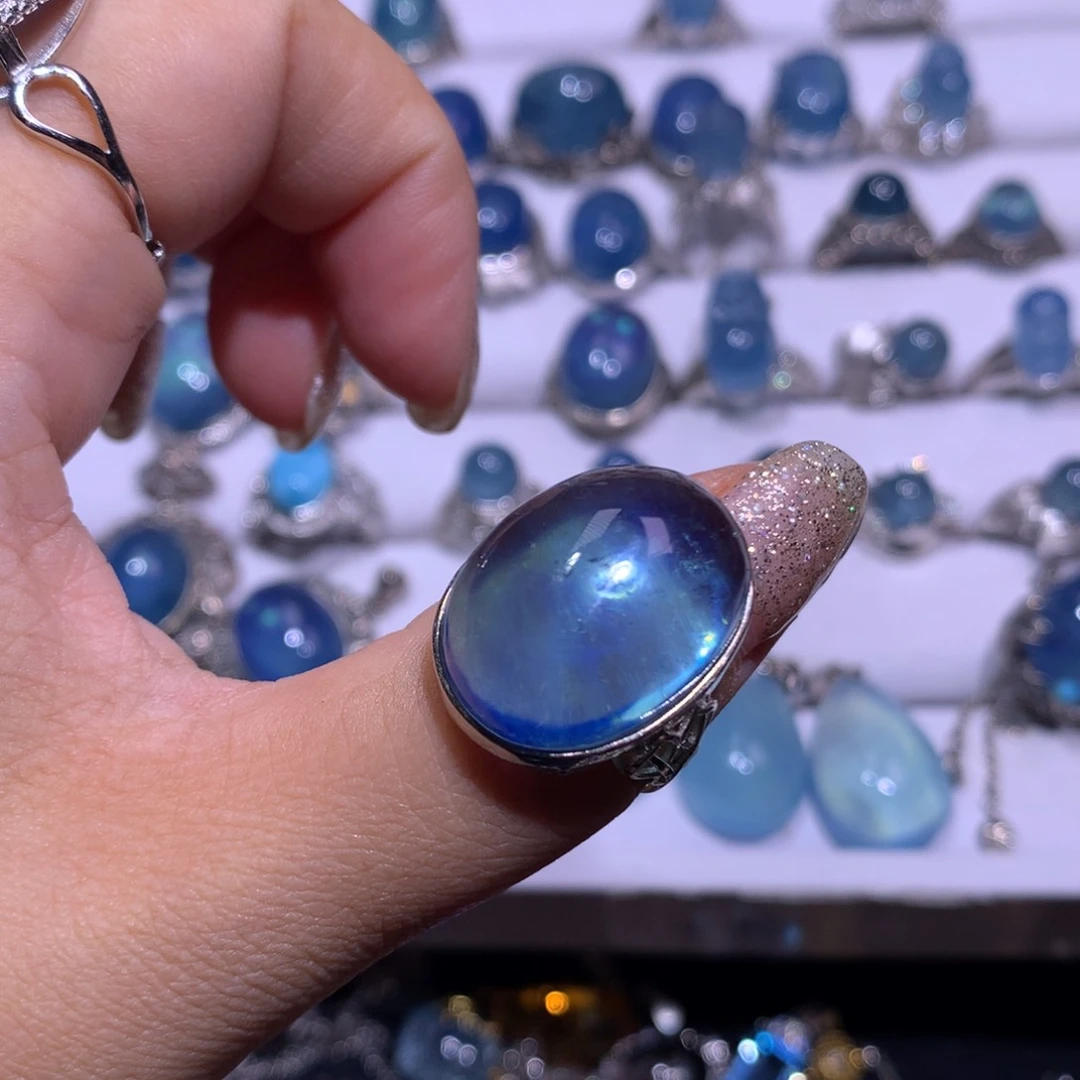 【闪购商品】银S925镶嵌戒指水晶觉**田戒指