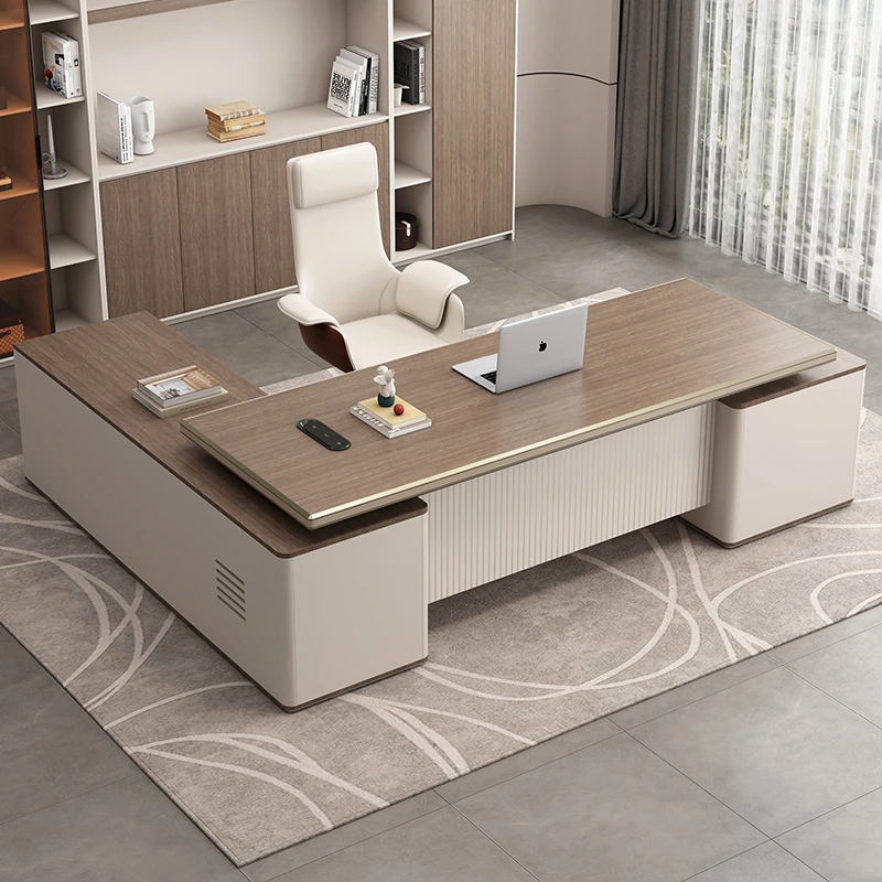 老板桌简约现代办公家具办公室桌经理办公桌轻奢高档老板桌舒适